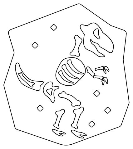 Dinosaur Fossil Coloring Page